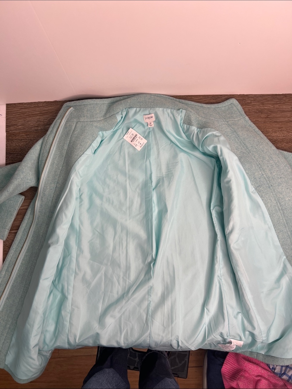 J.Crew Re-Imagined Mint Green Cocoon Coat Size 2 NWT - Picture 7 of 16